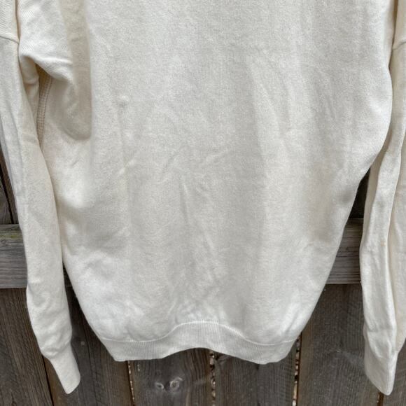 Theory Women Pure‎ Cashmere Pimlico Royal Sweater V-Neck Pullover Cream Medium - Picture 6 of 9